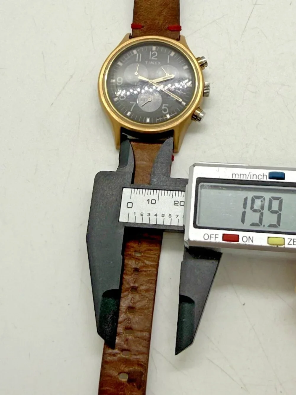 Timex MK1 Stainless Steel Chronograph Leather Strap Men's Watch TW2R96300 WR50M - Picture 6 of 8